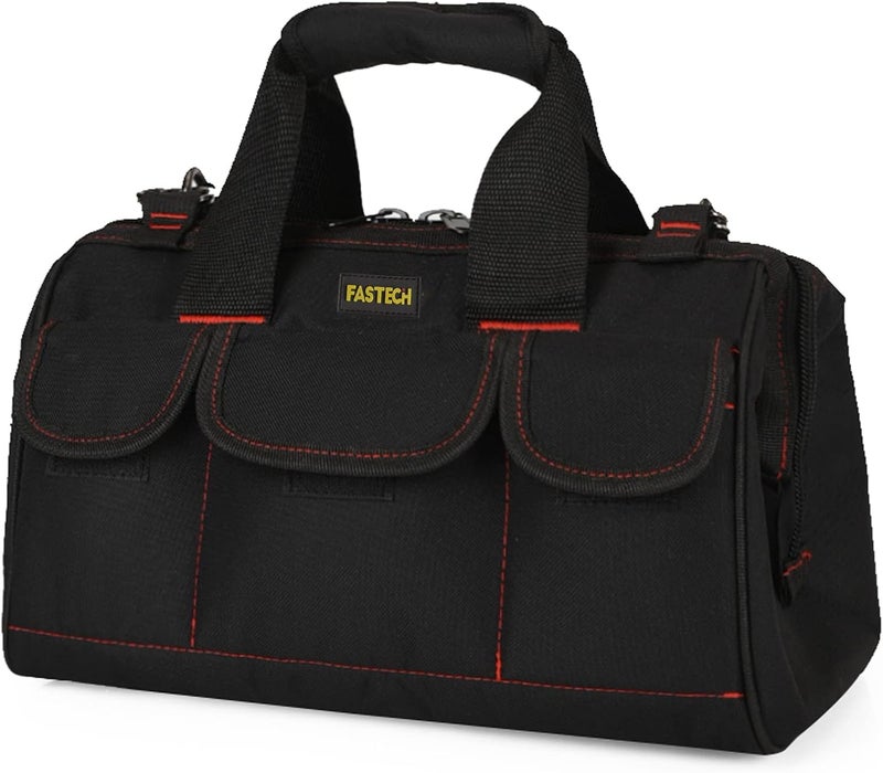 FSATECH 17-inch Heavy Duty Tote Bag With Wide Mouth For Tool Storage, Carrier and Organizer,Tools Bag for Men, Wide Mouth Tool Bag With Inside Pockets (17 Inch) - Image 1